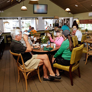 Guests enjoying lunch on the Magnolia Porch